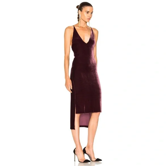 Dion Lee Fine Line Velvet Hi-low Cocktail Dress